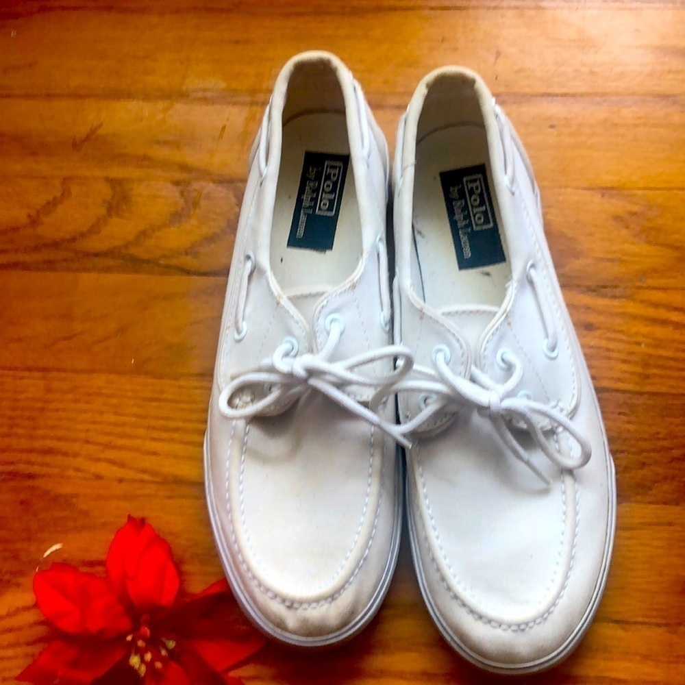 -White canvas women / men’s canvas Shoes Lauren Ralph Lauren